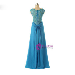 Cap Sleeve Lace Chiffon Floor Length Mother of The Bride Dress