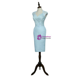 Knee Length With Jacket  Blue 2017 Mother Of The Bride Dresses Sheath