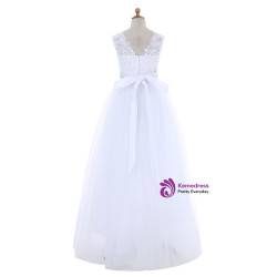 A-line Cap Sleeves White 2017 Flower Girl Dresses For Weddings