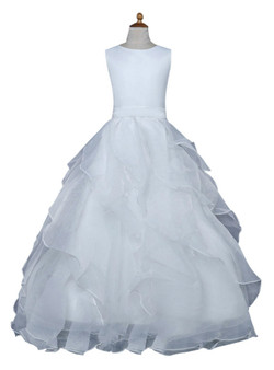 White 2017 Flower Girl Dresses For Weddings Ball Gown Floor Length