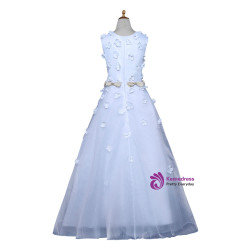 Ball Gown Cap Sleeves White 2017 Flower Girl Dresses For Weddings