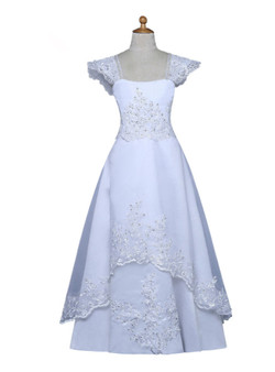 White 2017 Flower Girl Dresses For Weddings A-line Cap Sleeves Lace