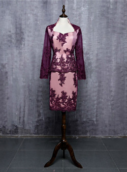 Burgundy 2017 Mother Of The Bride Dresses Sheath Long Sleeves