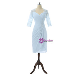 Sky Blue 2017 Mother Of The Bride Dresses Sheath Chiffon Embroidery