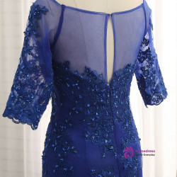 Royal Blue 2017 Mother Of The Bride Dresses Mermaid Half Sleeves