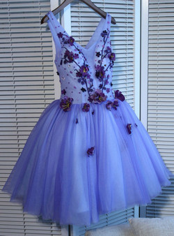 V-neck Short/Mini Prom Dress Juniors Homecoming Dresses A-line Homecoming Dress