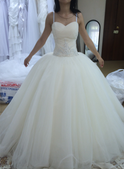 Tulle Wedding Dresses White Straps Bridal Gowns Custom Made