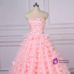 Pink Sexy Strapless 2017 Wedding Dress Cake layer Photography