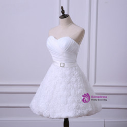 Hot Sale Short Wedding Reception Dresses Cheap White/Ivory Bridal Gown
