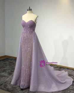 Purple Sweetheart Neck Sleeveless Floor Length Prom Dresses