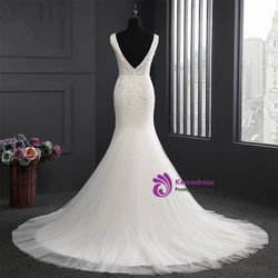 Modern Mermaid Wedding Dress Appliques Scoop Neck  Wedding dress