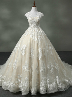 2017 Advanced Sexy A-line Wedding Dress Scoop Neck Tulle