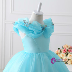 Fashion Light Blue Organza flower girl dress