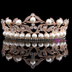 Tiara Headband Bridal Hair Accessories Rose Gold Color Jewelry Leaf Crystal