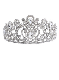 Big wedding bridal clear crystal tiara crown Adult rhinestone tiara hair