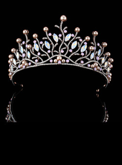 Big European Bride Wedding Crown Austrian Crystal Leaf Queen Crown