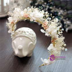 Elegance Flower Leaf Crystal Pearls Wedding Hair Vine Headband Bridal