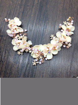 Pink Floral Hairband Hair Ornaments Gifts Bridal Wedding Hair Accessories