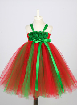 Christmas Dress Clothes Costume Baby Flower Tulle Party Dresses