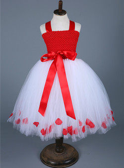 Girls Christmas Dress Clothes Kids Flower Petals Xmas New Year Tutu Dress Baby
