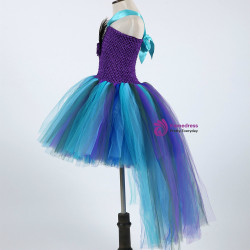 Children Kids Pageant Wedding Party Ball Gowns Trailing Feathers Tulle Flower Girl Dresses