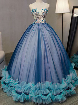 A-line Princess Straight Neck Sleeveless Floor Length Dresses