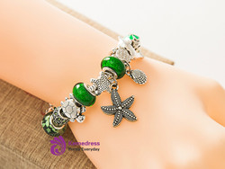 Ocean Charms fit Pan Bracelet & Bangles Green Murano Beads