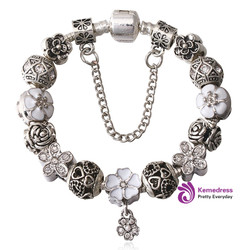 2 Color Honeysuckle Charm Bracelet Women Snake Chain Brand Bracelet