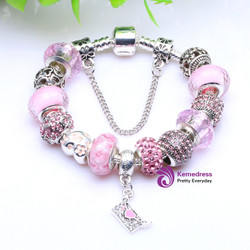 2017 Fashion Beauty Pendant charms Bracelets & Bangles Gift Silver