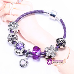 European Love Heart Charm Bracelet DIY Beads Fits Original Bracelets & bangles