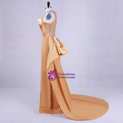 2018 Plus Size Bling Bling Beading Top Gold Prom Dresses Long Mermaid