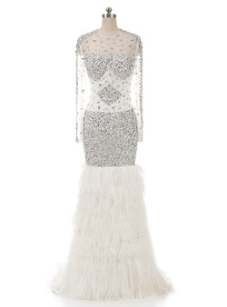 2018 Prom dresses beading sequin fishtail long sleeve evening dress 2018 Prom dresses beading sequin fishtail long sleeve evening dress