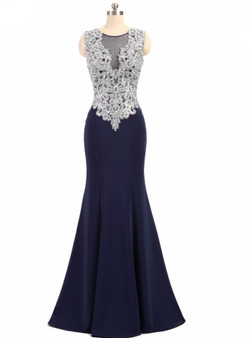 2017 Mermaid Formal Women Dresses Illusion Back