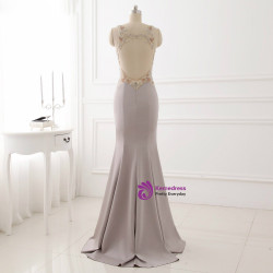 Sexy Mermaid Deep V-neck Backless Beading Prom Dresses 2017