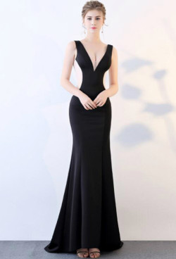 In Stock:Ship in 48 hours  Mermaid Black Prom Dress
