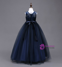 In Stock:Ship in 48 hours A-line Blue Big Girl Dress