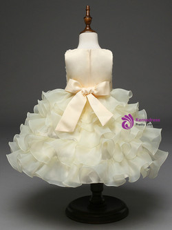 In Stock:Ship in 48 hours Yellow Organza Flower Girl Dress