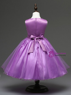 In Stock:Ship in 48 hours Purple Flower Girl Dress