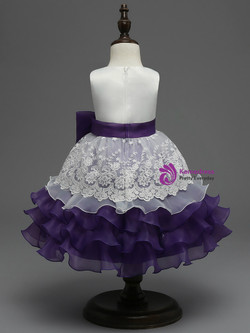 In Stock:Ship in 48 hours Purple Big Bow Girl Dress