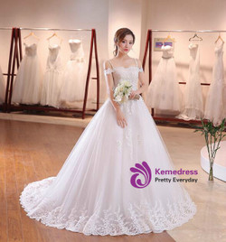 In Stock:Ship in 48 hours Straps Lace Wedding Dress