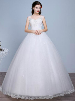 In Stock:Ship in 48 hours V-neck Wedding Dress