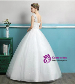 In Stock:Ship in 48 hours White Tulle Wedding Dress