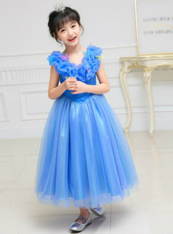In Stock:Ship in 48 hours Blue Tulle Girl Dress