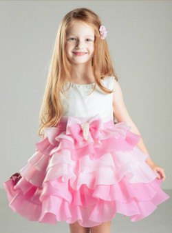 In Stock:Ship in 48 hours Pink Flower Girl Dress
