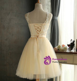 In Stock:Ship in 48 hours Yellow Short Bridesmaid Dress
