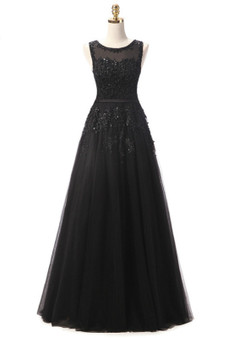In Stock:Ship in 48 hours Black Lace Beading Scoop Sleeveless