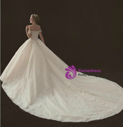 Luxury Ball Gown Off The Shoulder Tulle Haute Couture Wedding Dresses