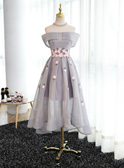 In Stock:Ship in 48 hours Off the Shoulder Hi Lo Prom Dress In Stock:Ship in 48 hours Off the Shoulder Hi Lo Prom Dress