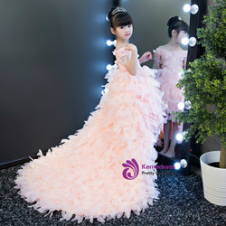 In Stock:Ship in 48 hours Hi Lo Pink Tulle Flower Girl Dress