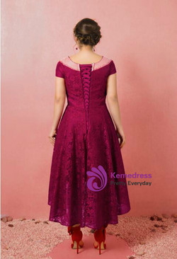 Plus Size Burgundy Hi Lo Lace Sleeveless Prom Dress Plus Size Burgundy Hi Lo Lace Sleeveless Prom Dress